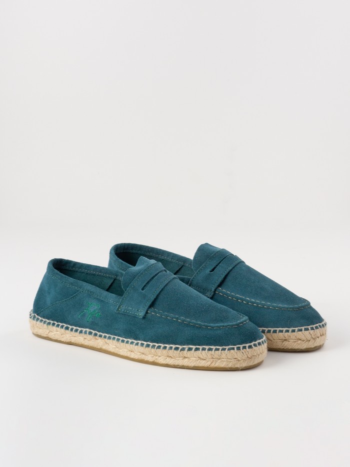 GREEN SUEDE LOAFERS
