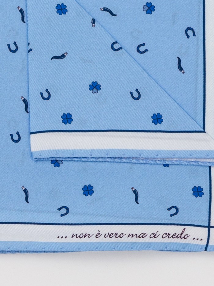 LIGHT-BLUE SILK SCARAMANTIA...