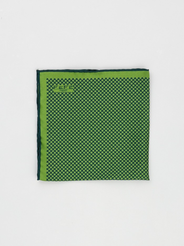 RHOMBUSES GREEN SILK...