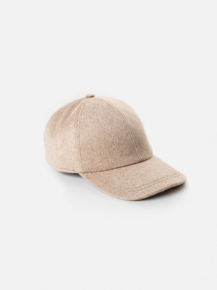BEIGE CASHMERE BASEBALL CAP