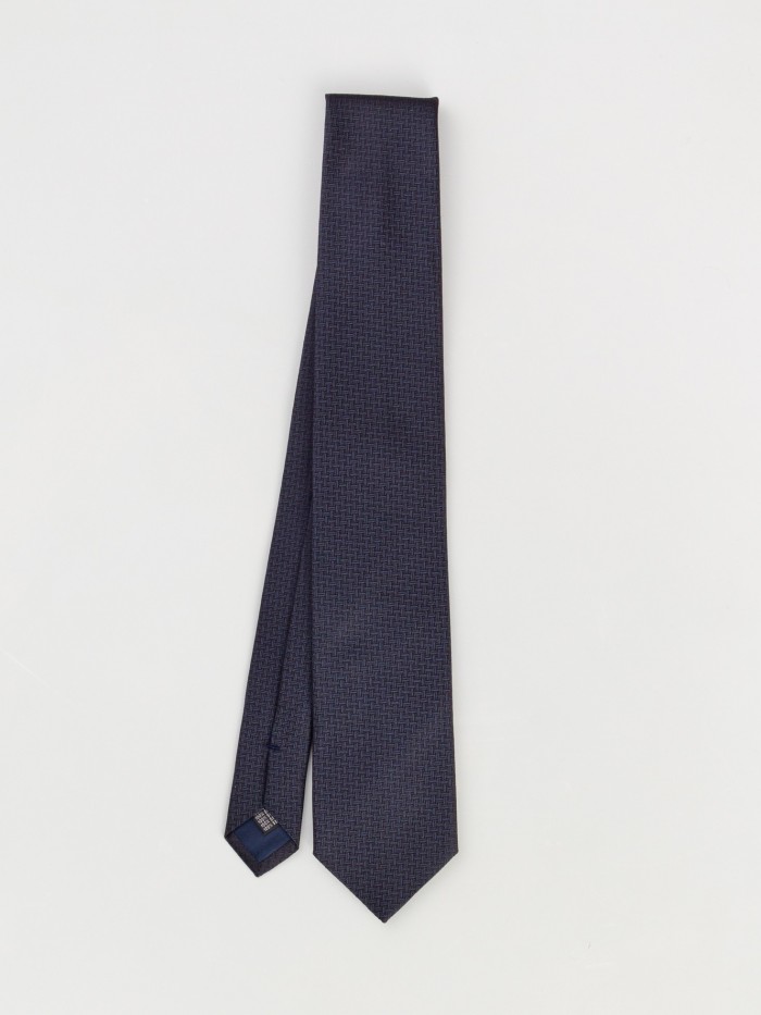 BLUE BLACK BUSINESS SILK TIE