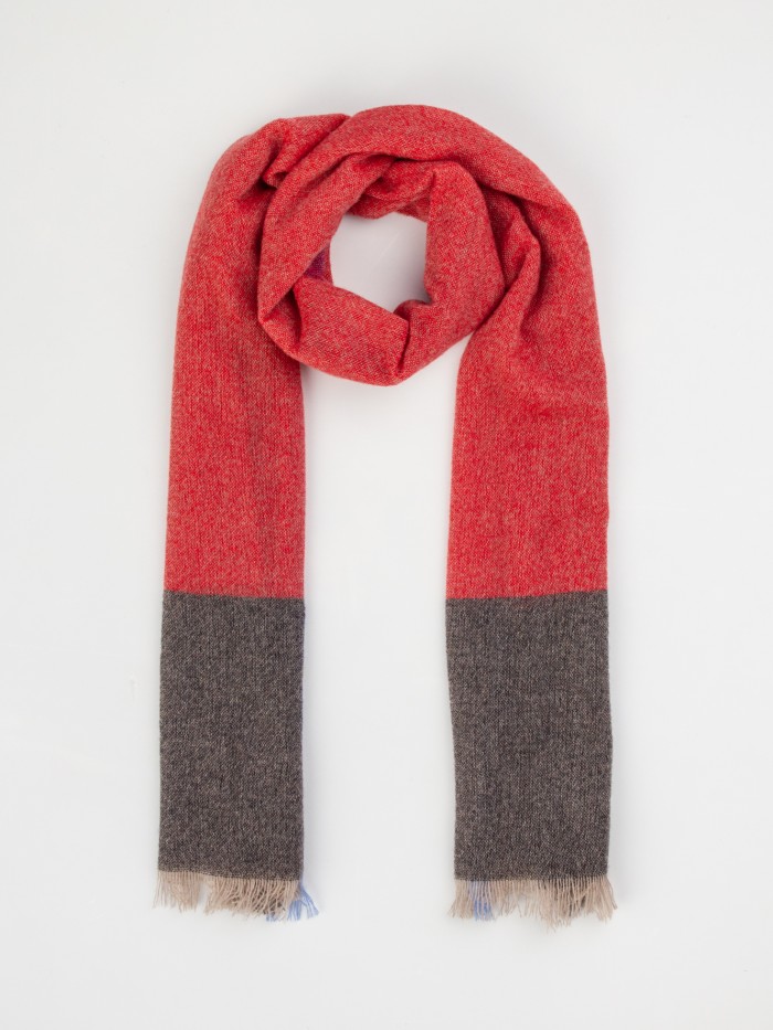 RED GREY CASHMERE ELEGANCE...