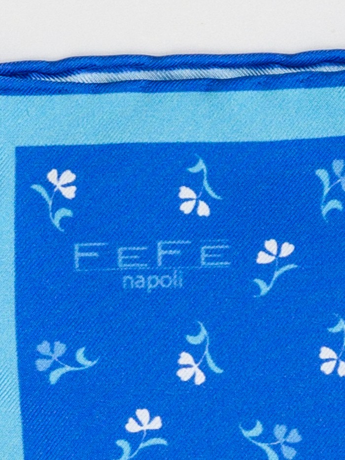 ROYAL BLUE FLOWERS SILK...
