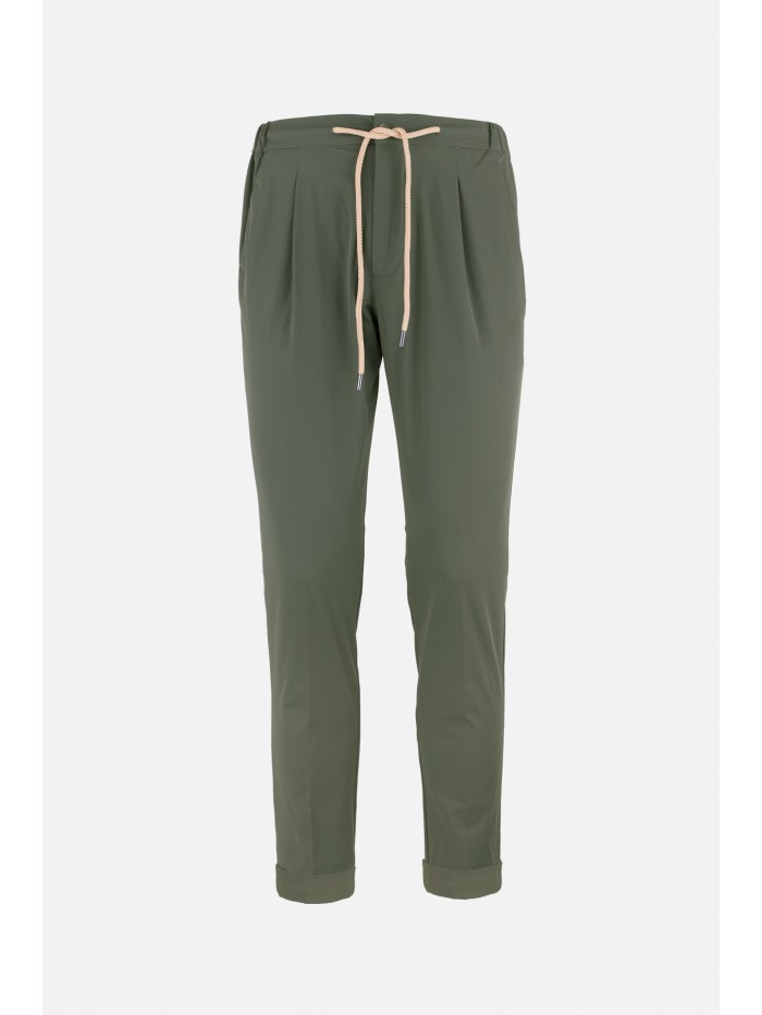 GREEN NYLON TECH TROUSERS