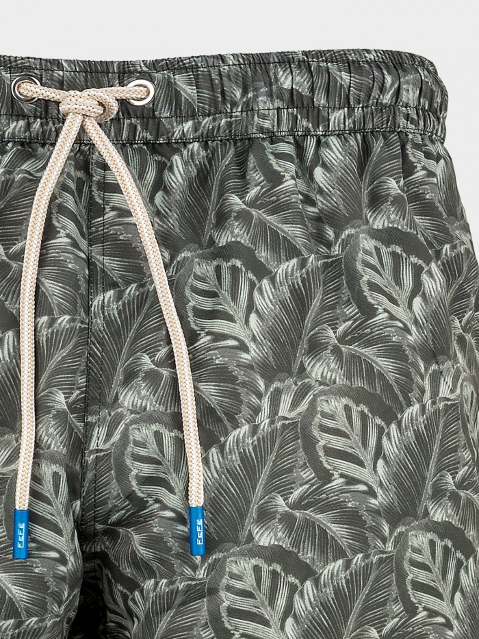 BOXER DA MARE FOGLIE GRIGIO
