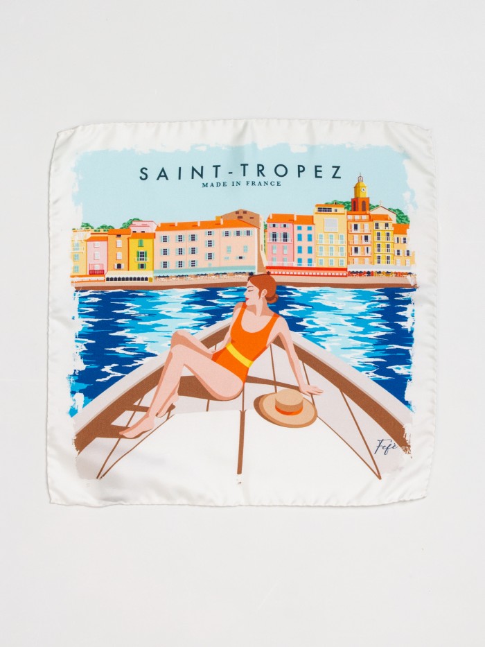 SAINT-TROPEZ SILK POSTCARD...