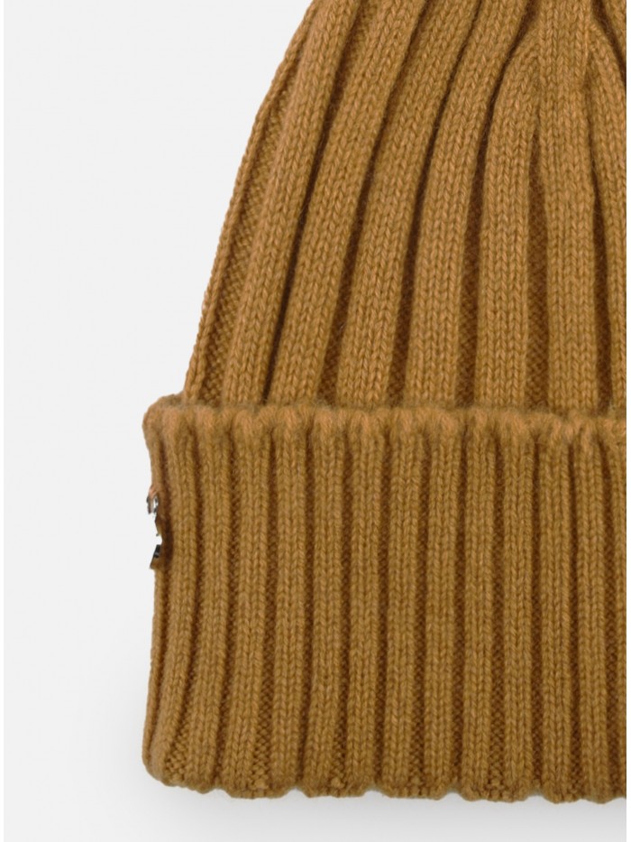 CASHMERE GOLD ENGLISH KNIT HAT