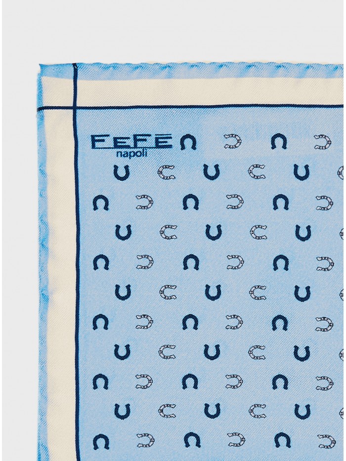 LIGHT-BLUE SILK HORSESHOE...