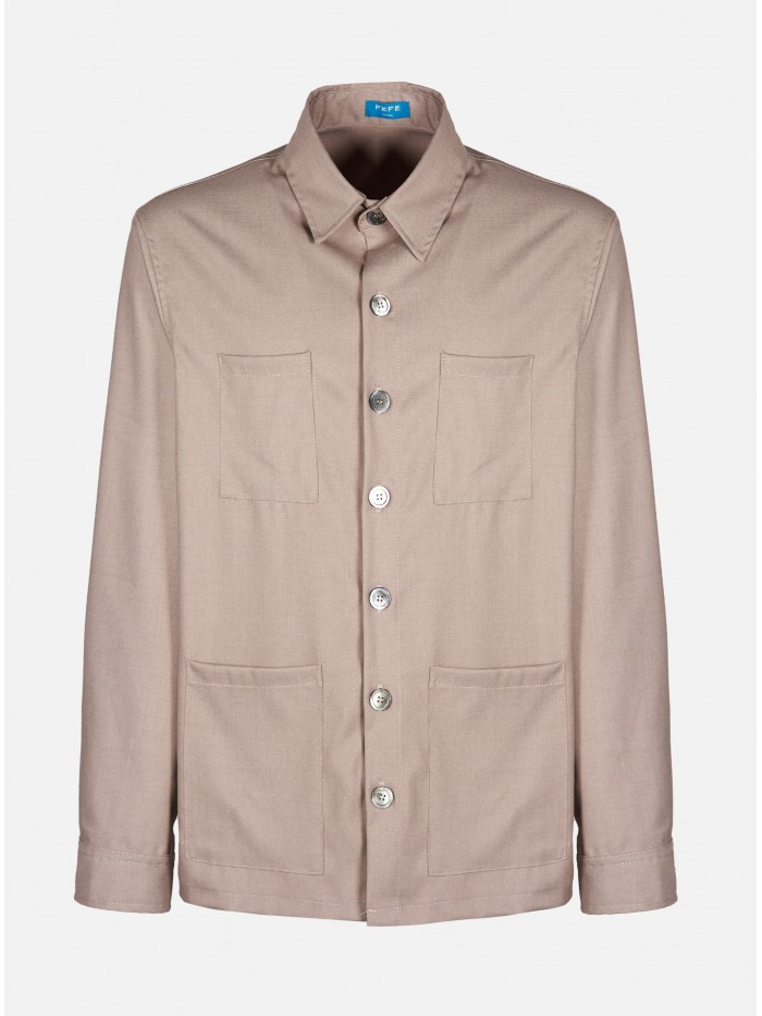 GREY FLANNEL OVERSHIRT JACKET