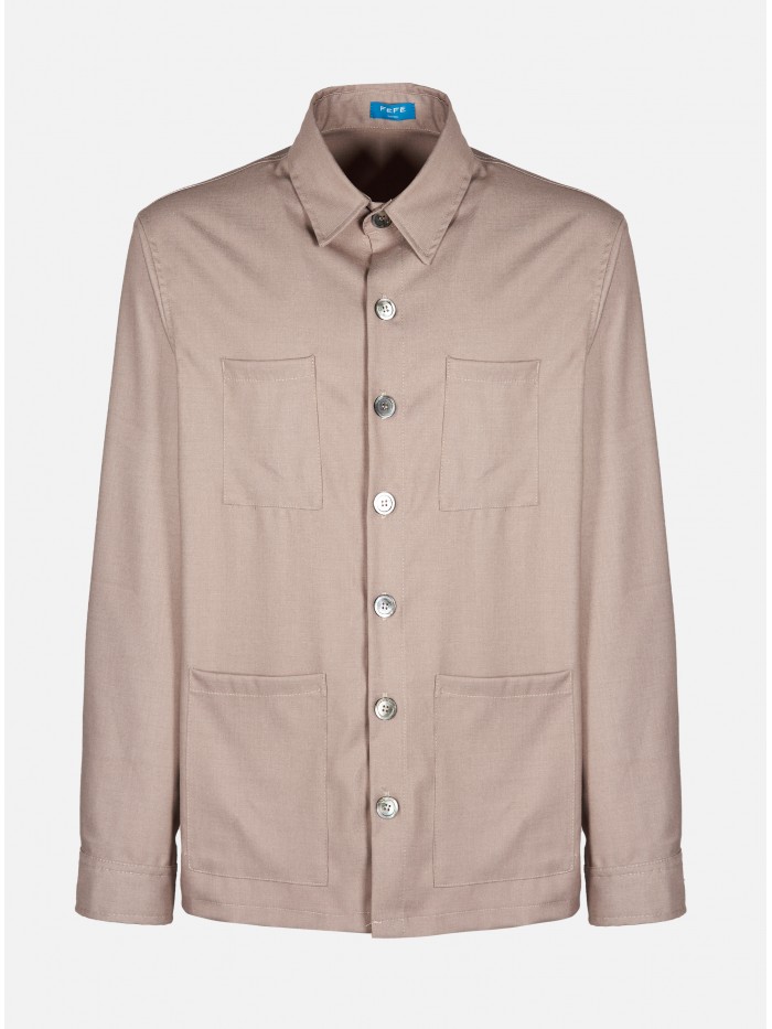 GREY FLANNEL OVERSHIRT JACKET