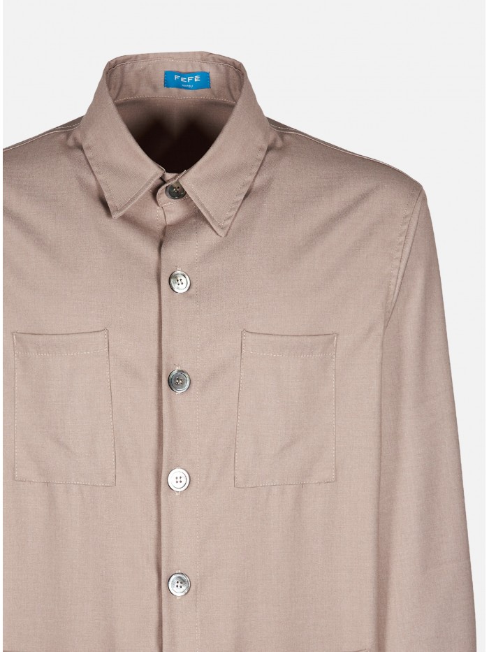 GREY FLANNEL OVERSHIRT JACKET