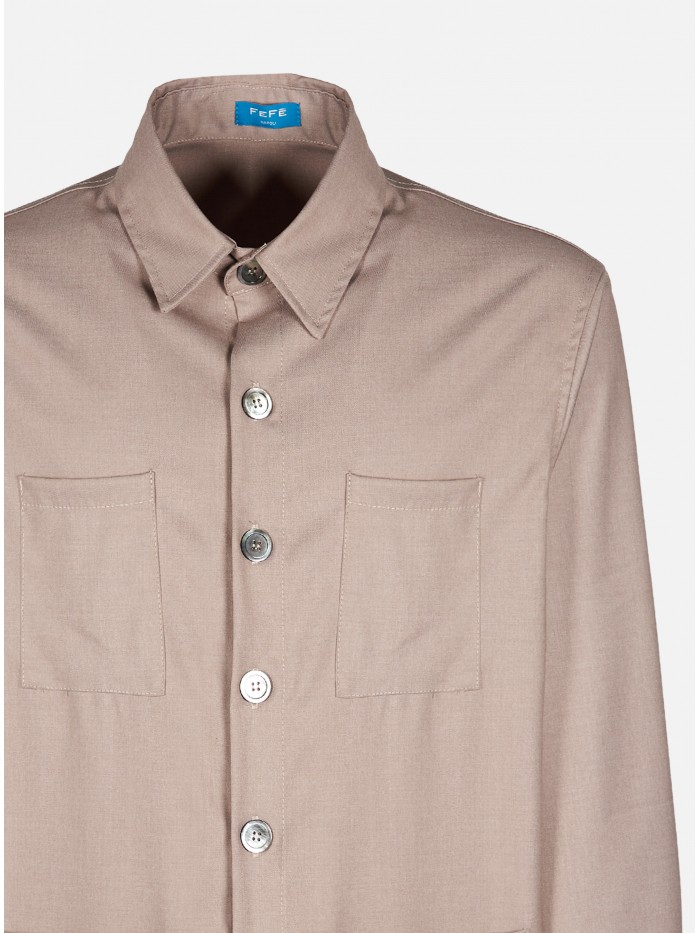 GREY FLANNEL OVERSHIRT JACKET