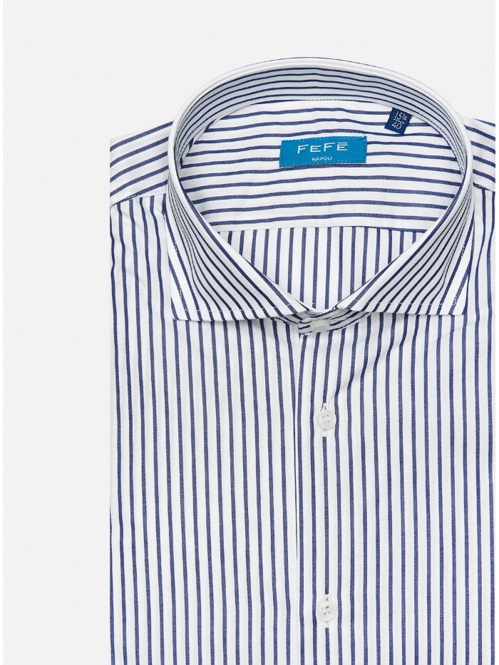 CAMICIA COTONE RIGHE BLU