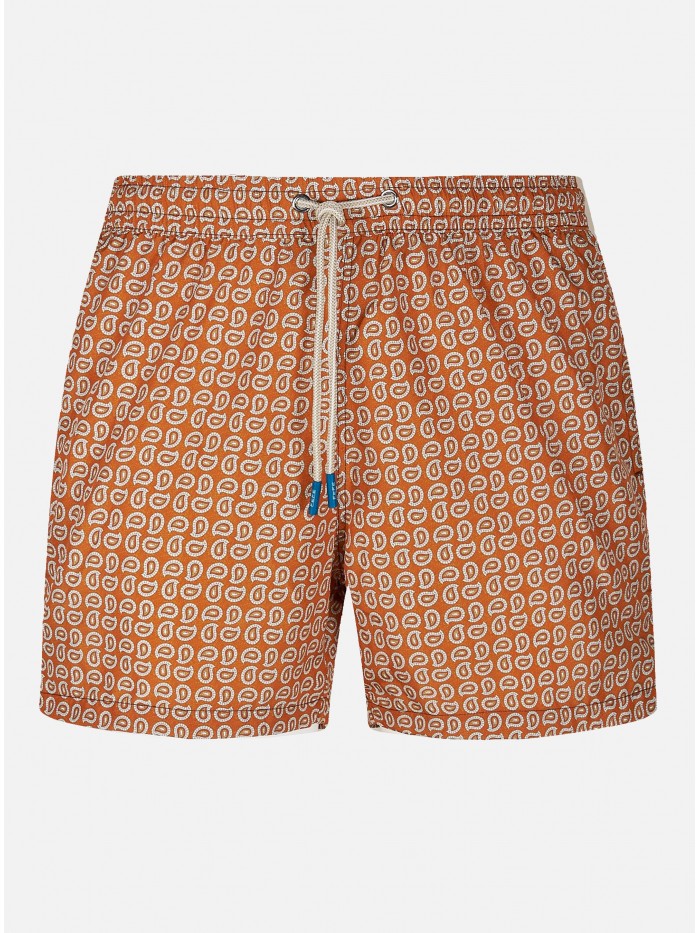 ORANGE PAISLEY SWIM SHORT