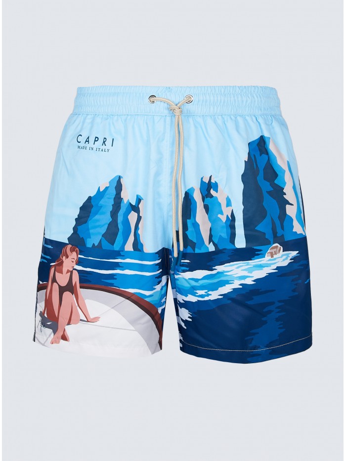 CAPRI POSTCARD SWIM SHORT