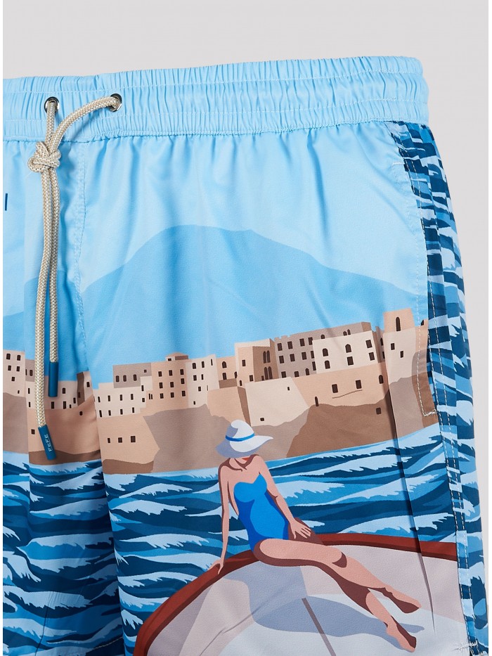 NAPOLI POSTCARD SWIM SHORT
