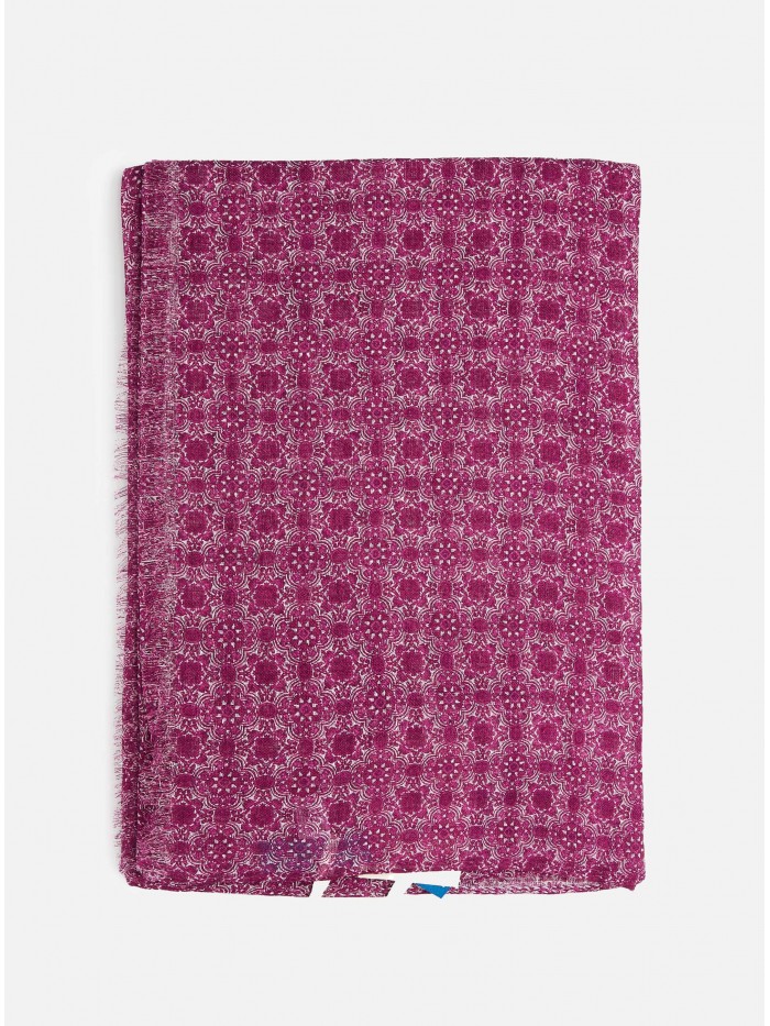 MAGENTA MOSAIC LINEN SCARF