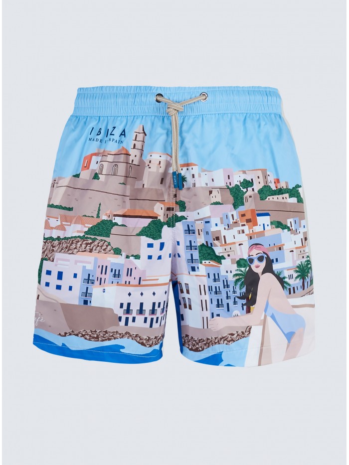 IBIZA POSTCARD SWIM SHORT