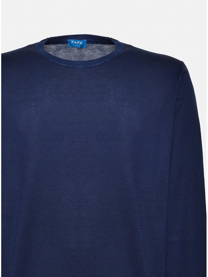 MAGLIA MANICA LUNGA COTONE BLU