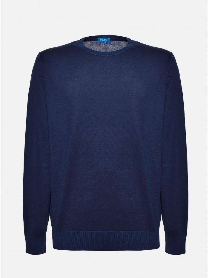 BLUE COTTON LONG-SLEEVED SHIRT