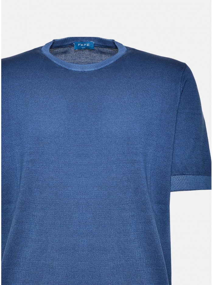 T-SHIRT MAGLIA COTONE BLU...