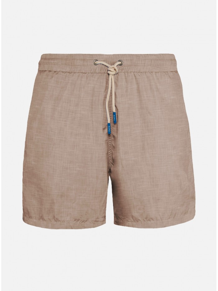SAND LINEN TEXTURE SWIM SHORT