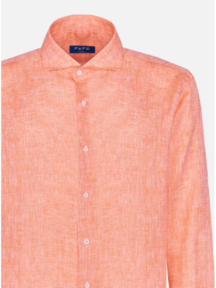 CAMICIA LINO ARANCIONE