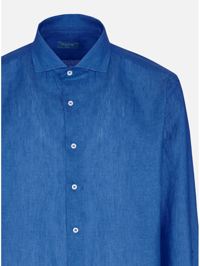 CAMICIA LINO BLU