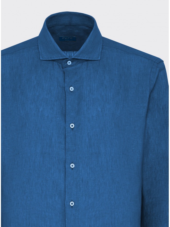 CAMICIA LINO BLU DENIM