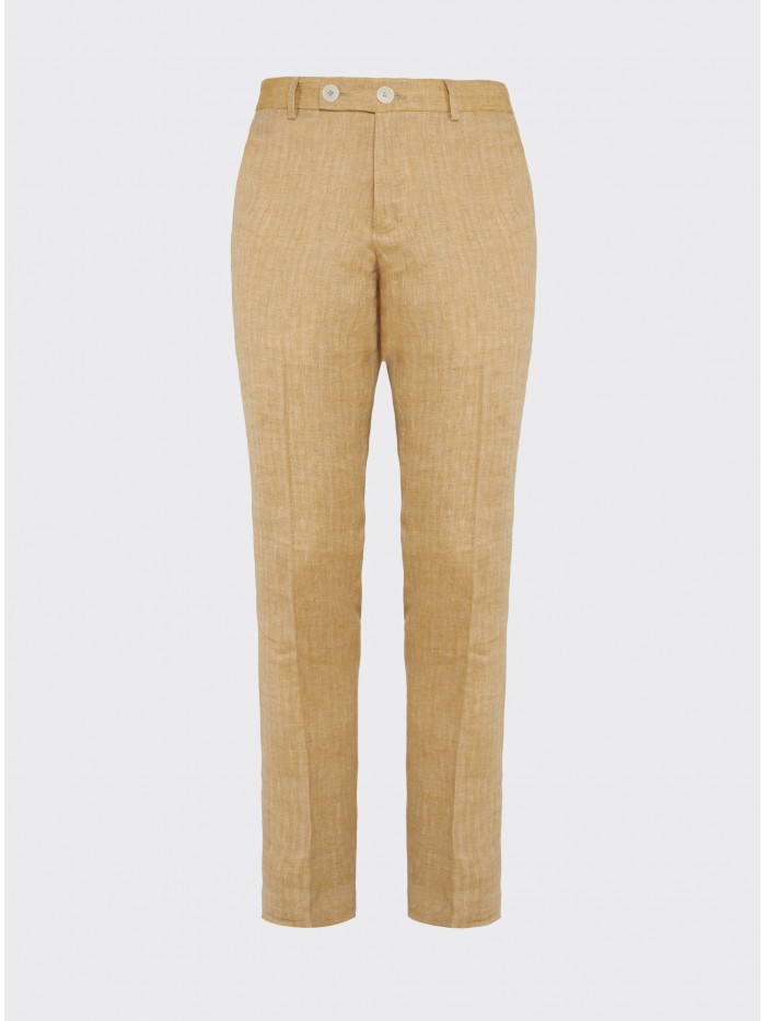 MUSTARD LINEN HERRINGBONE...