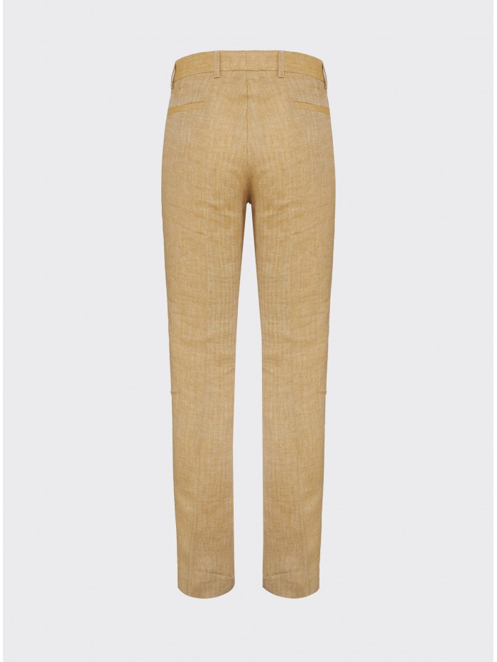 MUSTARD LINEN HERRINGBONE...
