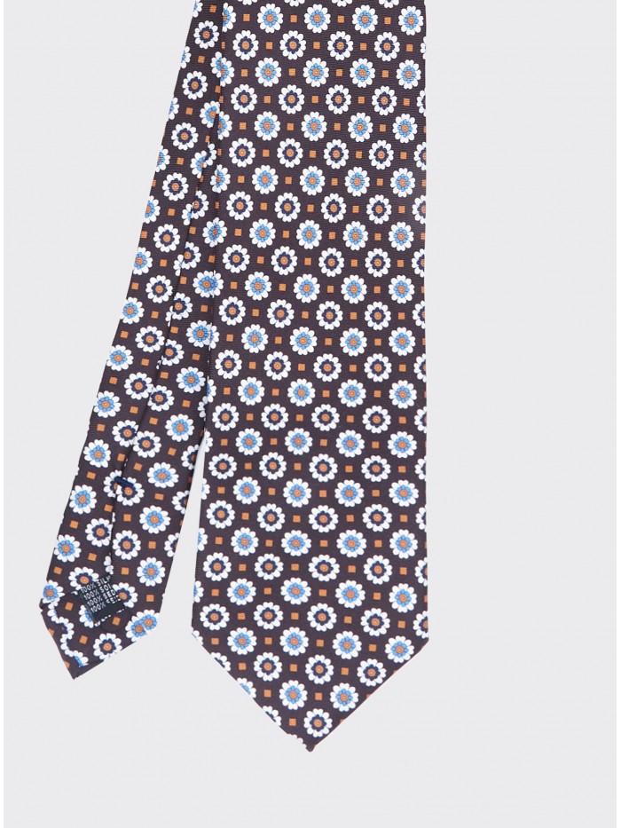 BROWN DAISY GENTLEMAN SILK TIE