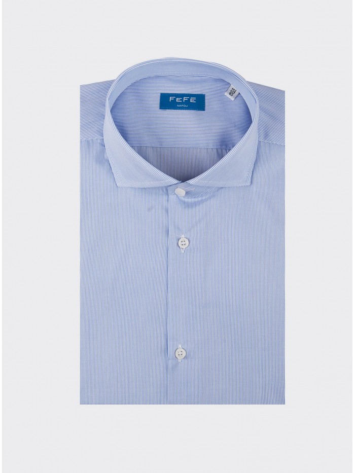 LIGHT-BLUE STRIPED COTTON...