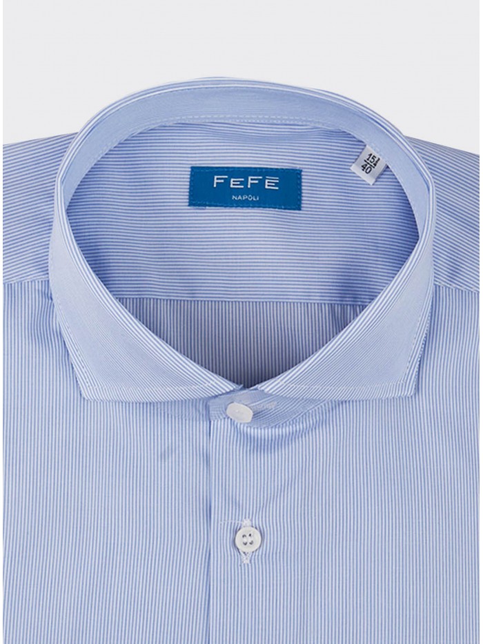 LIGHT-BLUE STRIPED COTTON...