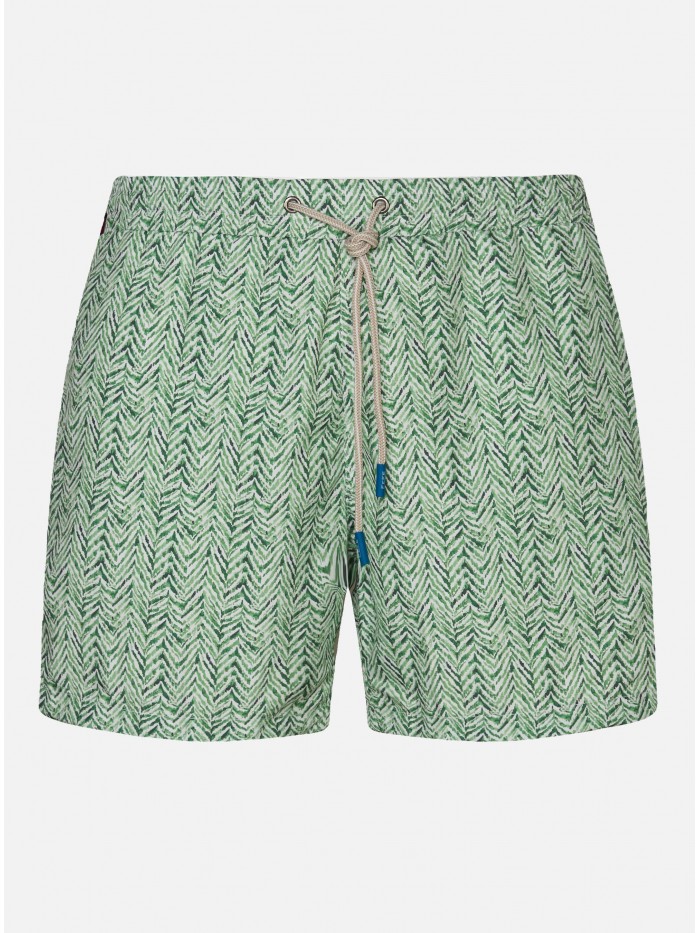 GREEN ZIGZAG SWIM SHORT