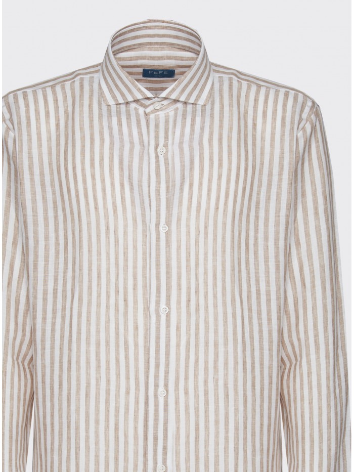 CAMICIA LINO RIGHE STRETTE...