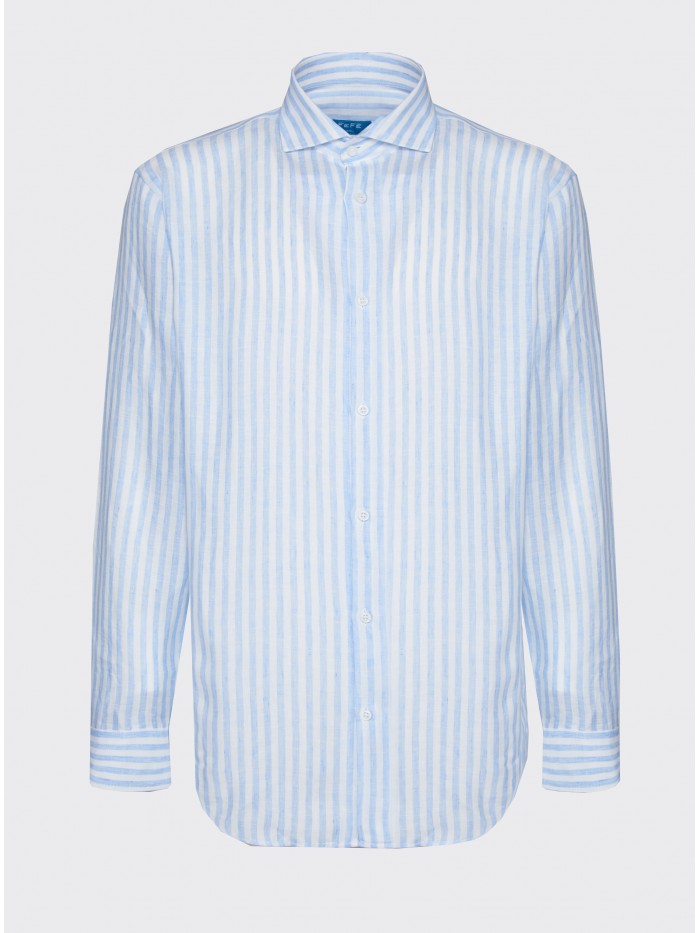 LIGHT-BLUE STRIPED LINEN SHIRT