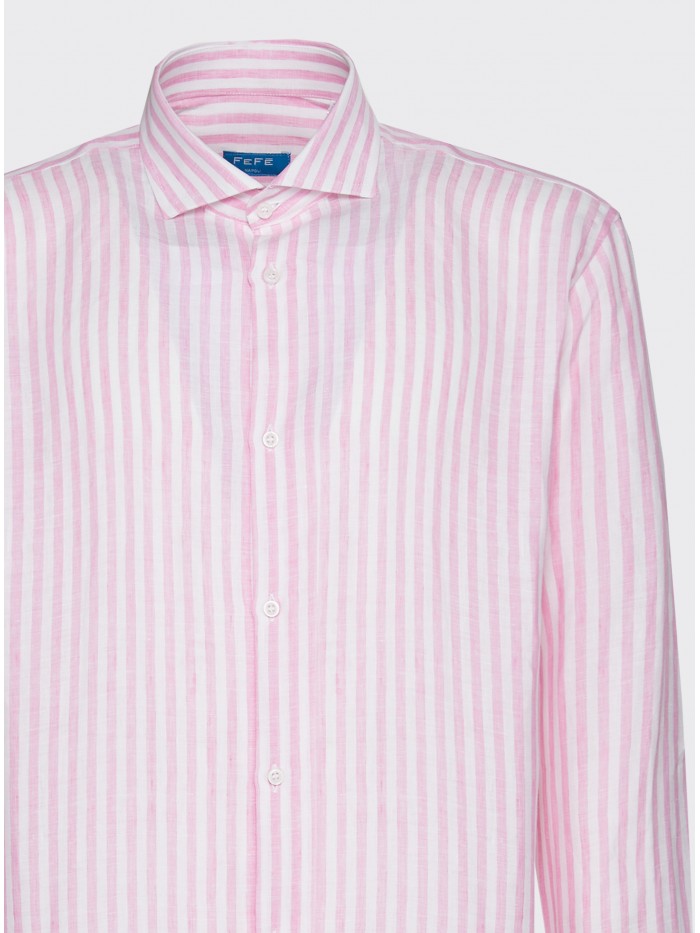 CAMICIA LINO RIGHE STRETTE...