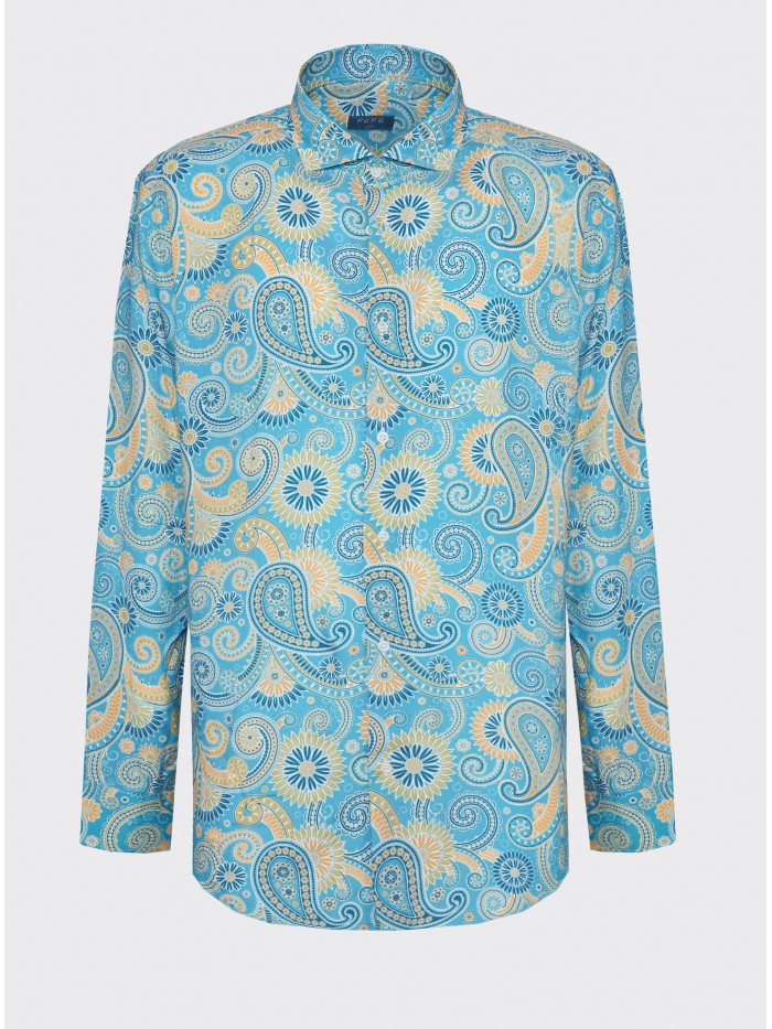 LIGHT-BLUE PAISLEY PRINTED...