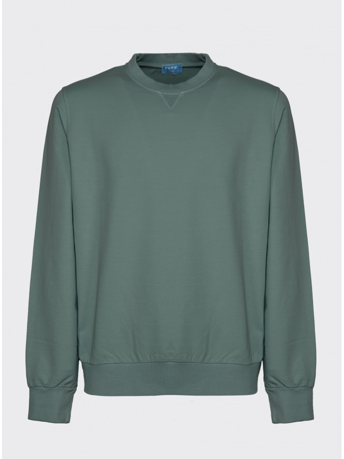 GREEN WASHED COTTON JERSEY...