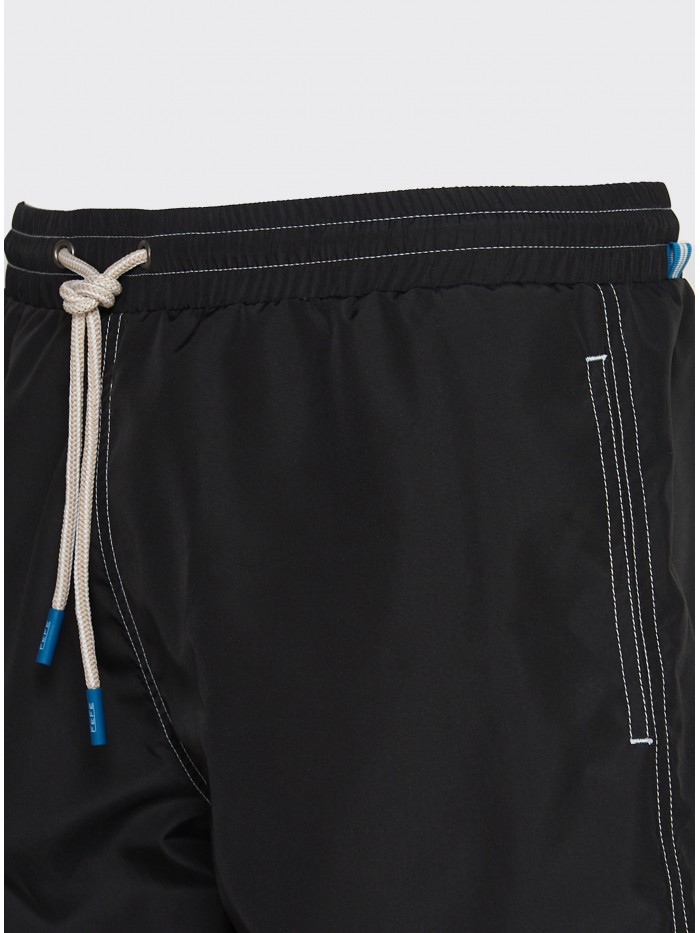 BLACK SOLID SWIM SHORT