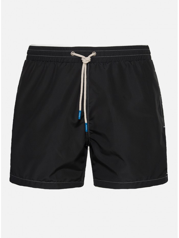 BLACK SOLID SWIM SHORT