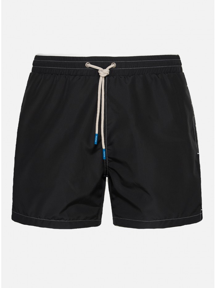 BLACK SOLID SWIM SHORT