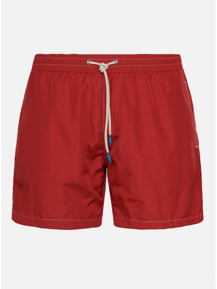 RED SOLID SWIM SHORT