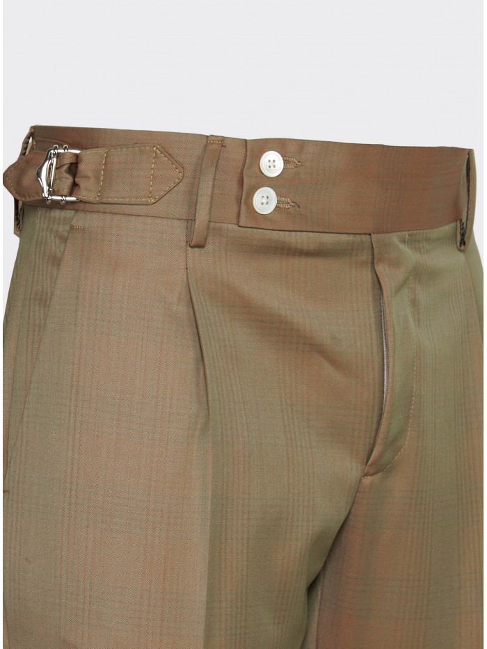 SOLARO CHECK SAND BORDEAUX...