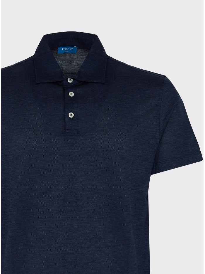 POLO COTONE TENCEL BLU