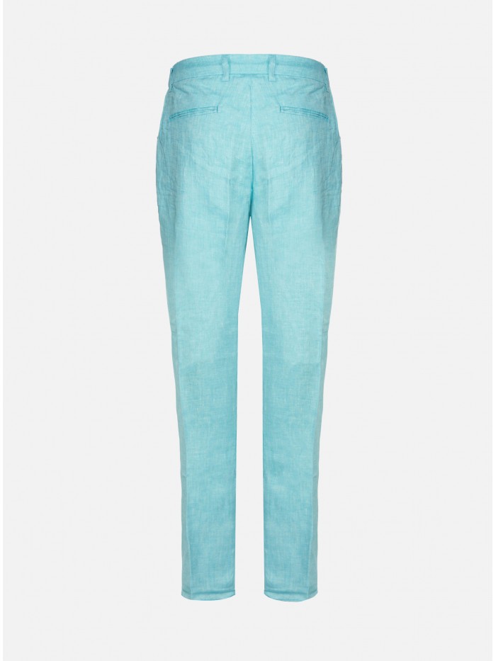 TURQUOISE LINEN TROUSERS