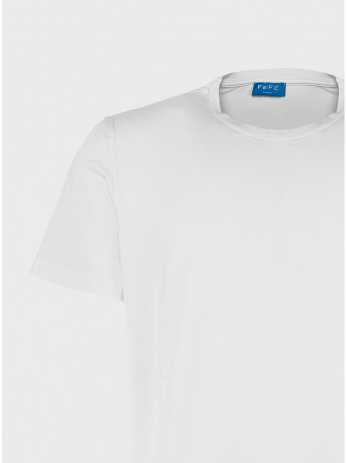 T-SHIRT COTONE LAVATO PANNA