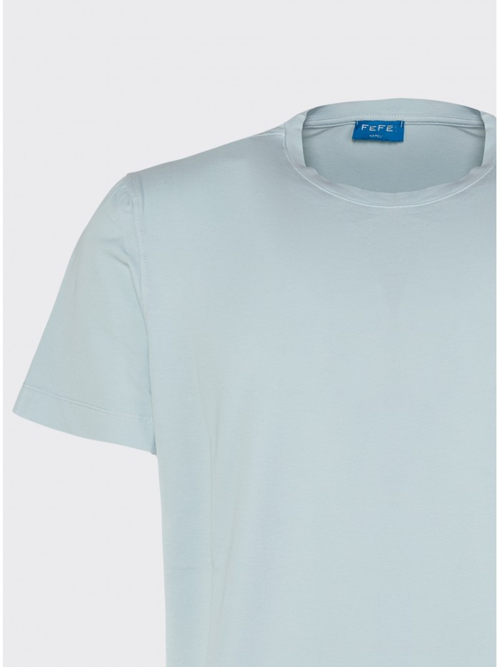 T-SHIRT COTONE LAVATO GHIACCIO