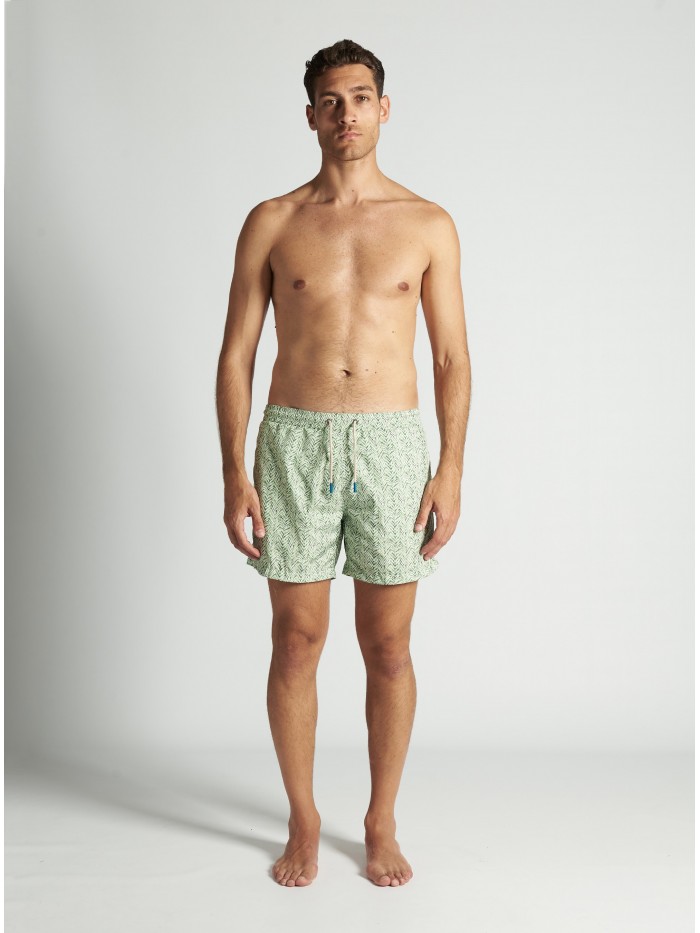 GREEN ZIGZAG SWIM SHORT